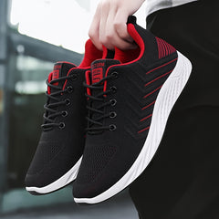 Men's Breathable Running Shoes Comfy Non Slip Lace Up Sneakers