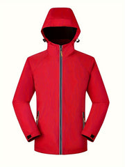 Fleece Liner Hooded Outdoor Jacket With Zipper Pockets