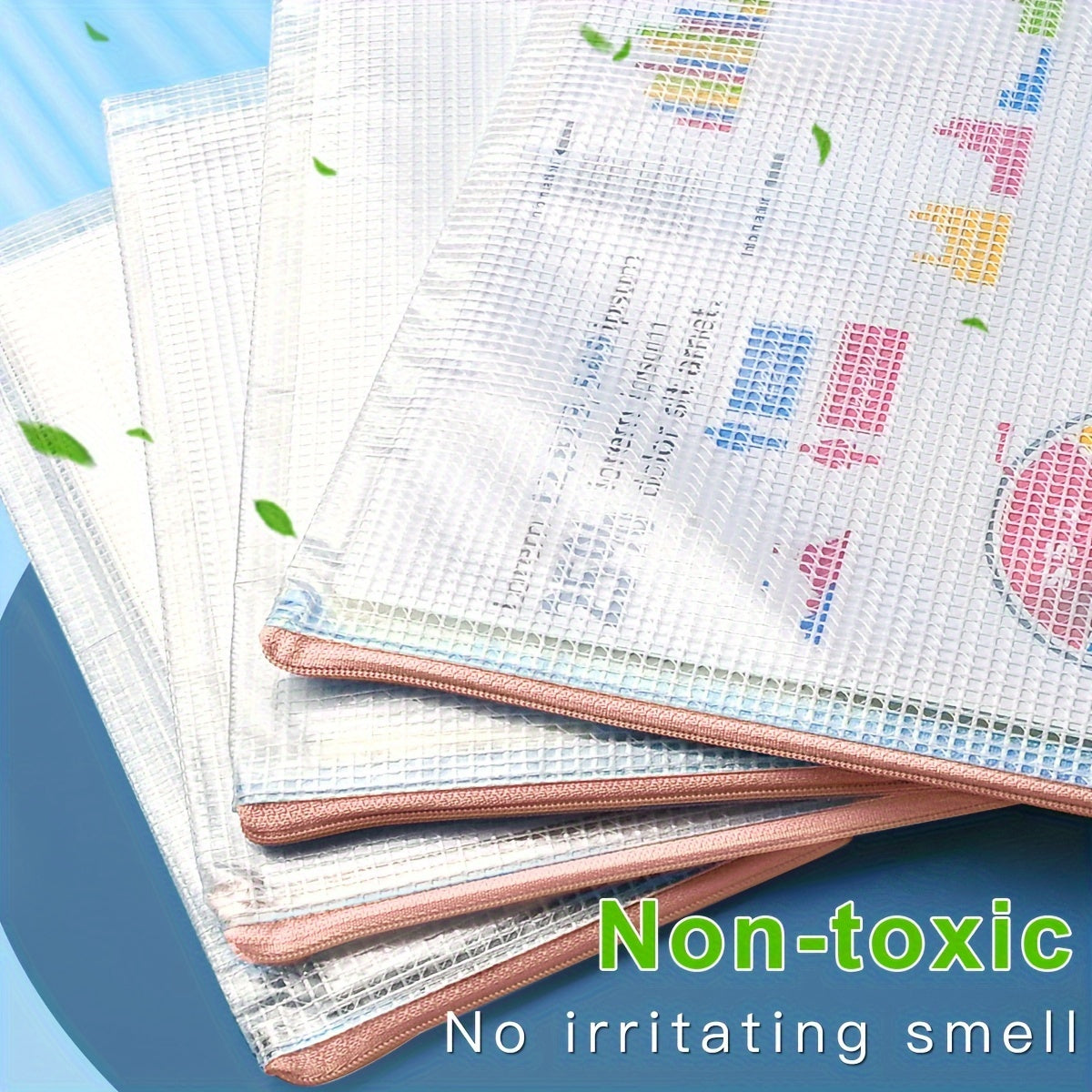 100pcs Mesh Zipper Bag File Bag Waterproof File Folder Pink