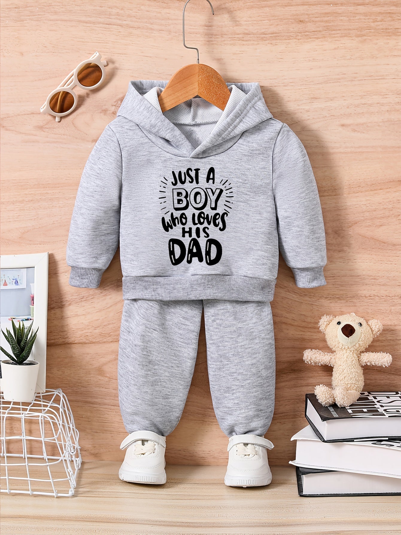 Baby Casual Outfit Long Sleeve Sweatshirt Set Just A Boy Who Loves His Dad