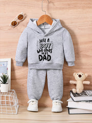 Baby Casual Outfit Long Sleeve Sweatshirt Set Just A Boy Who Loves His Dad