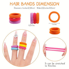 100pcs Candy Elastic Hair Ties Girls Hair Accessories Holiday Gift