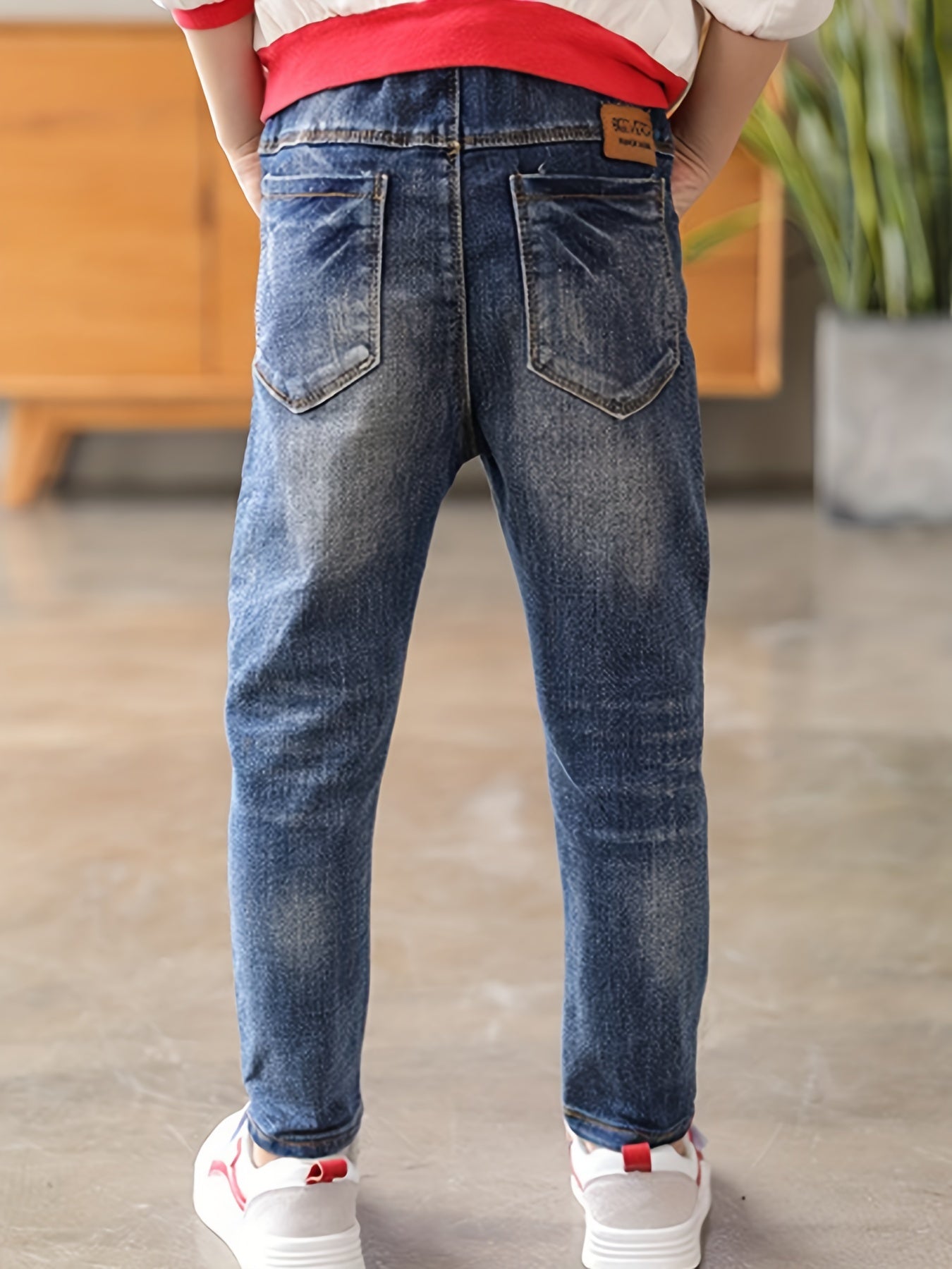 Boys Casual Ripped Denim Long Pants With Pocket for Spring/Autumn