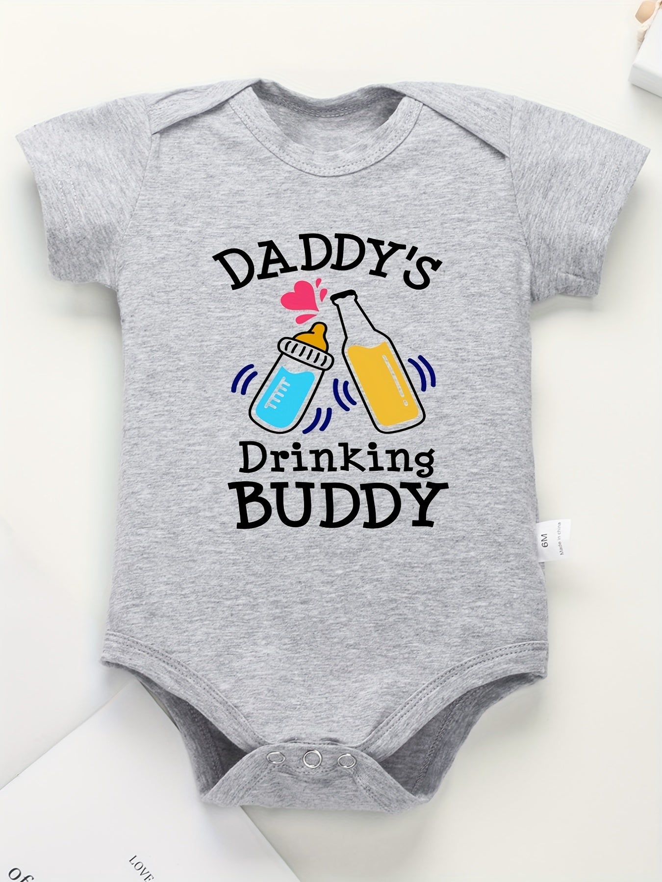Baby Boys Daddy s Drinking Buddy Short Sleeve Romper