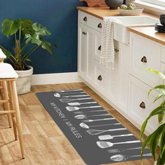 Spatula & Letter Kitchen Rug Waterproof Mat