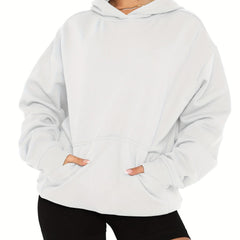 Kangaroo Pocket Hoodie Casual Long Sleeve Sweatshirt Women's Clothing