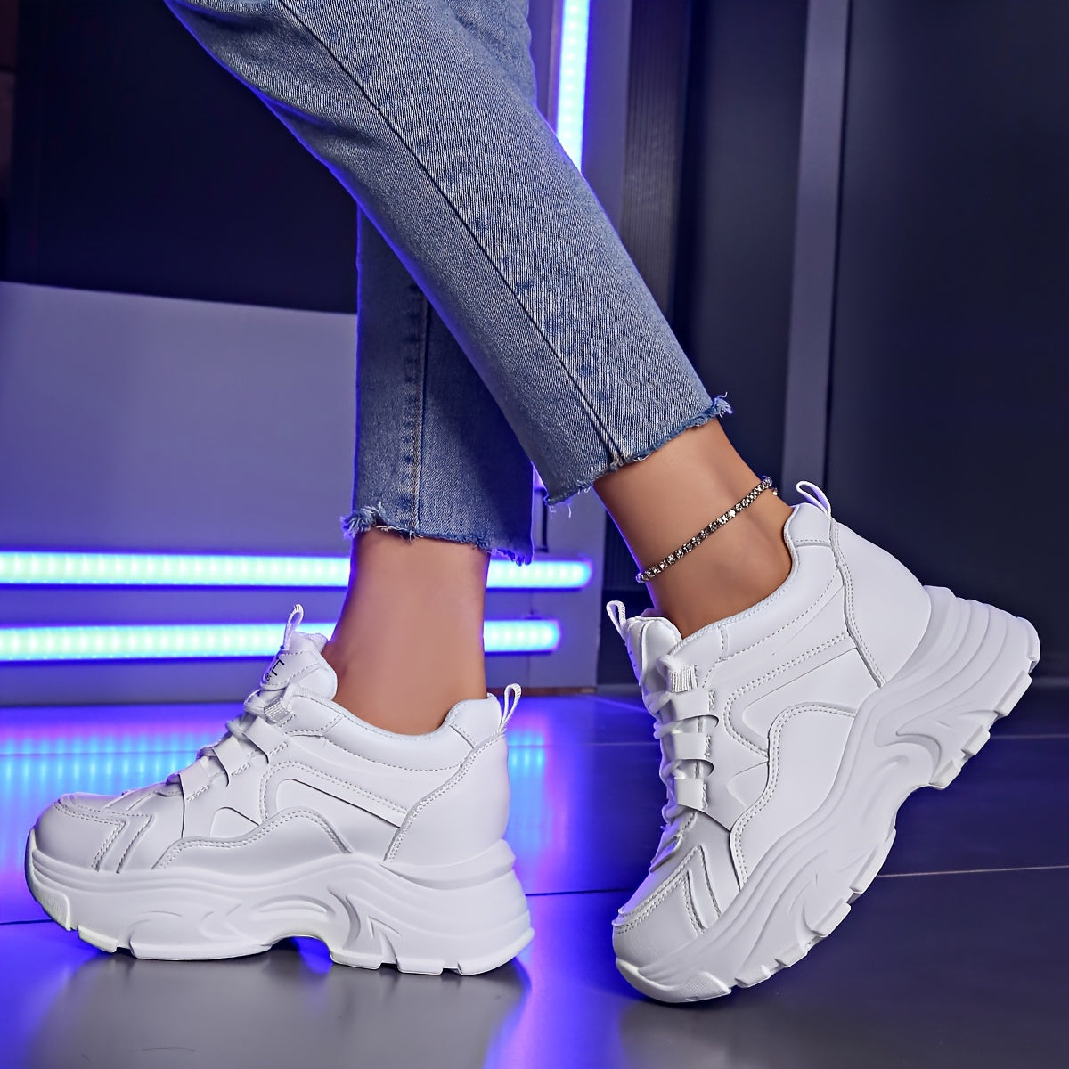 Women's Winter Height Increase Sneakers Thick Sole Warm Sports Shoes