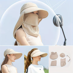 UV Protection Bucket Hat with Detachable Neck Flap Mask