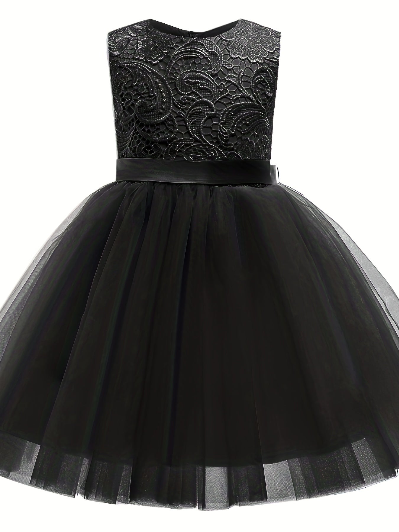 Grace Lace Strappy Sleeveless Tulle Flower Girl Dress for Party Wedding