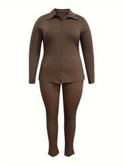 Sexy Outfits: Ribbed Knit Top & Pants Set