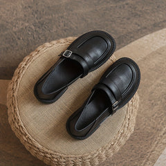 Women's Chunky Heel Loafers Casual Work Shoes