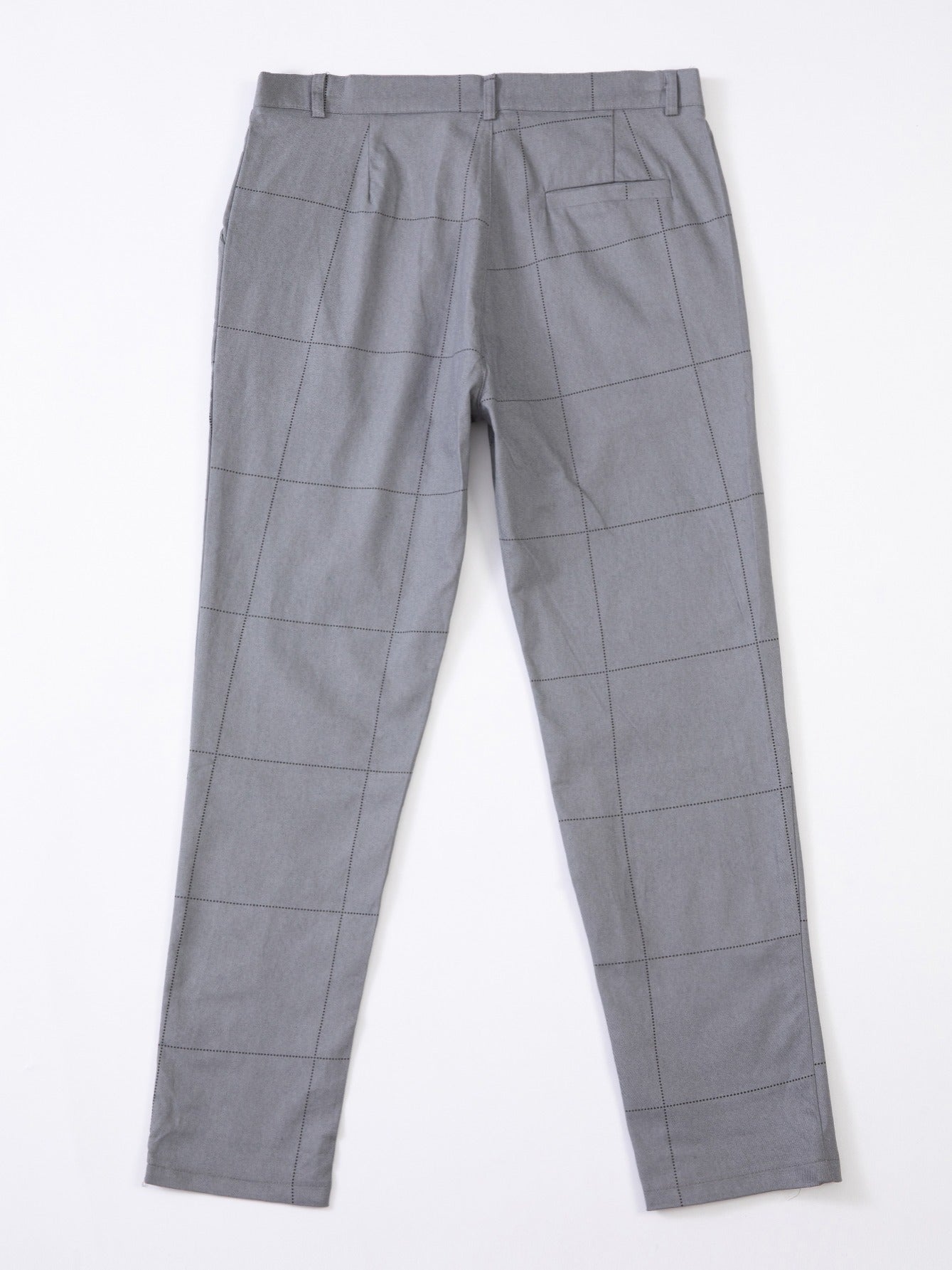 Men's Plaid Slim Fit Dress Pants Stretch Skinny Leg Long Trousers