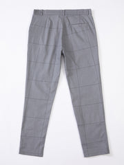 Men's Plaid Slim Fit Dress Pants Stretch Skinny Leg Long Trousers