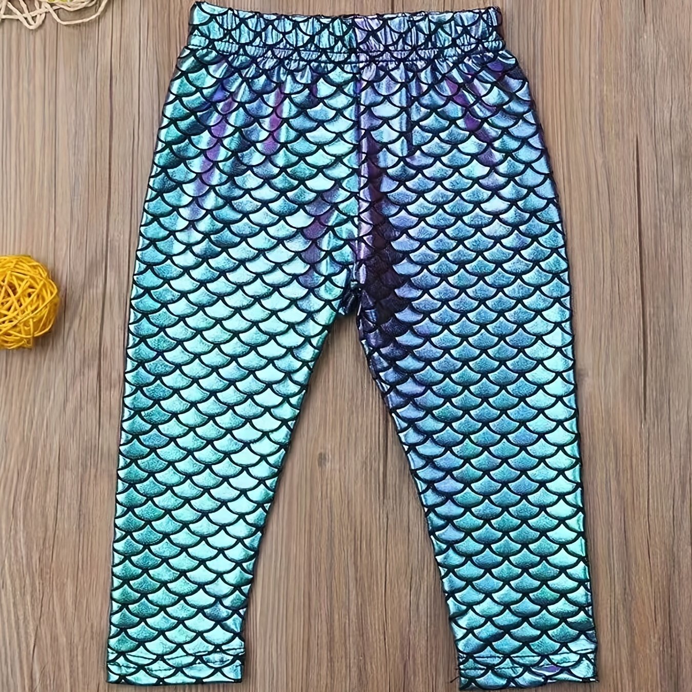 Toddler Girls Fish Scale Graphic Leggings Slim Pants