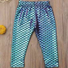 Toddler Girls Fish Scale Graphic Leggings Slim Pants