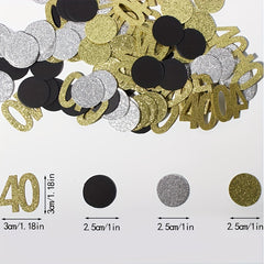 40th Birthday Party Decoration Golden Disc Confetti Table Decor