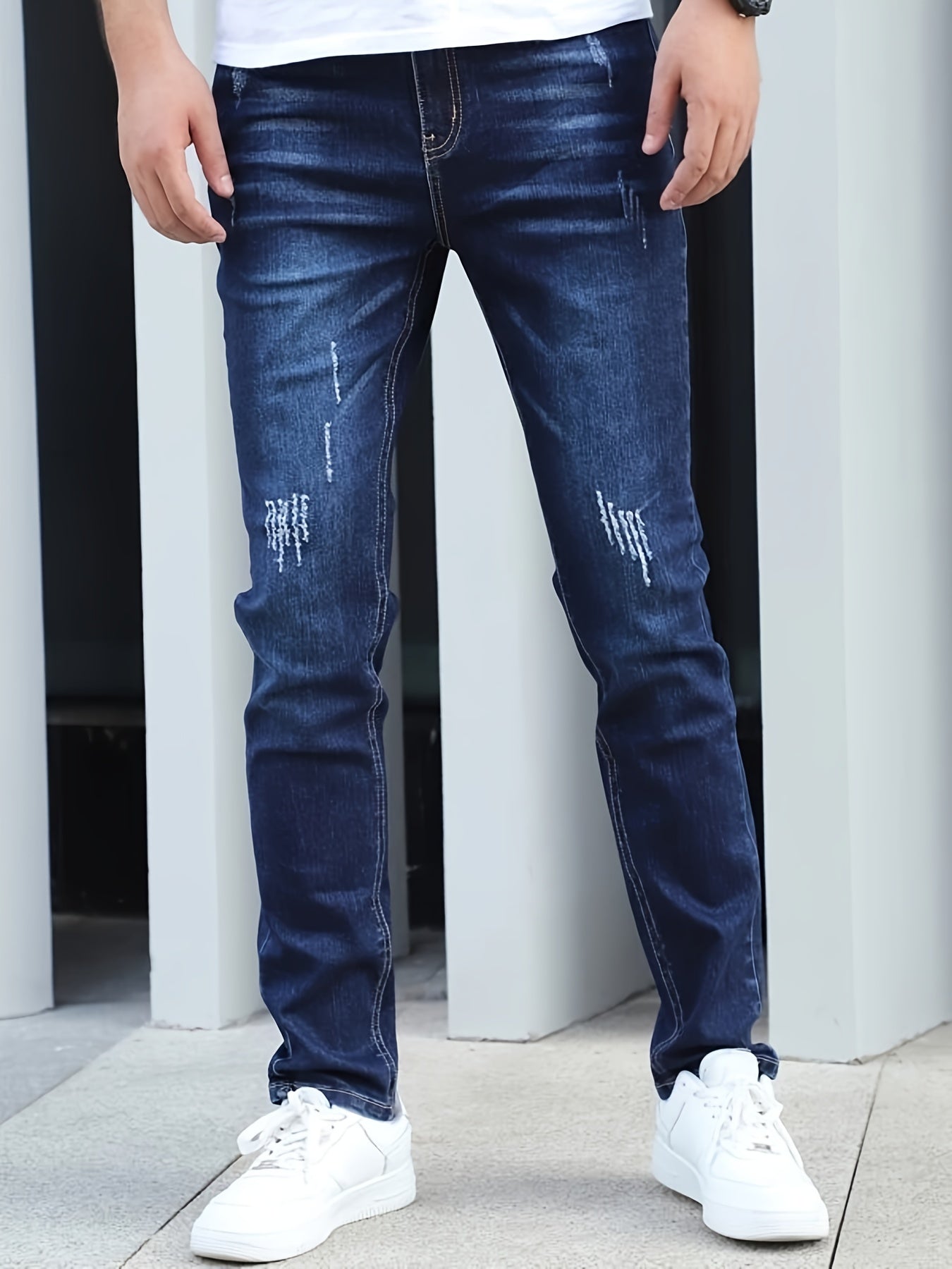 Men's Slim Fit Denim Jeans Casual Style