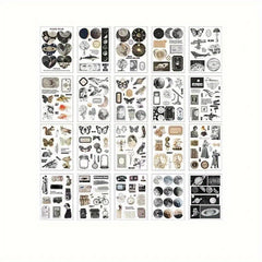 20pcs PET Retro Illustrated Journal Decorative Stickers