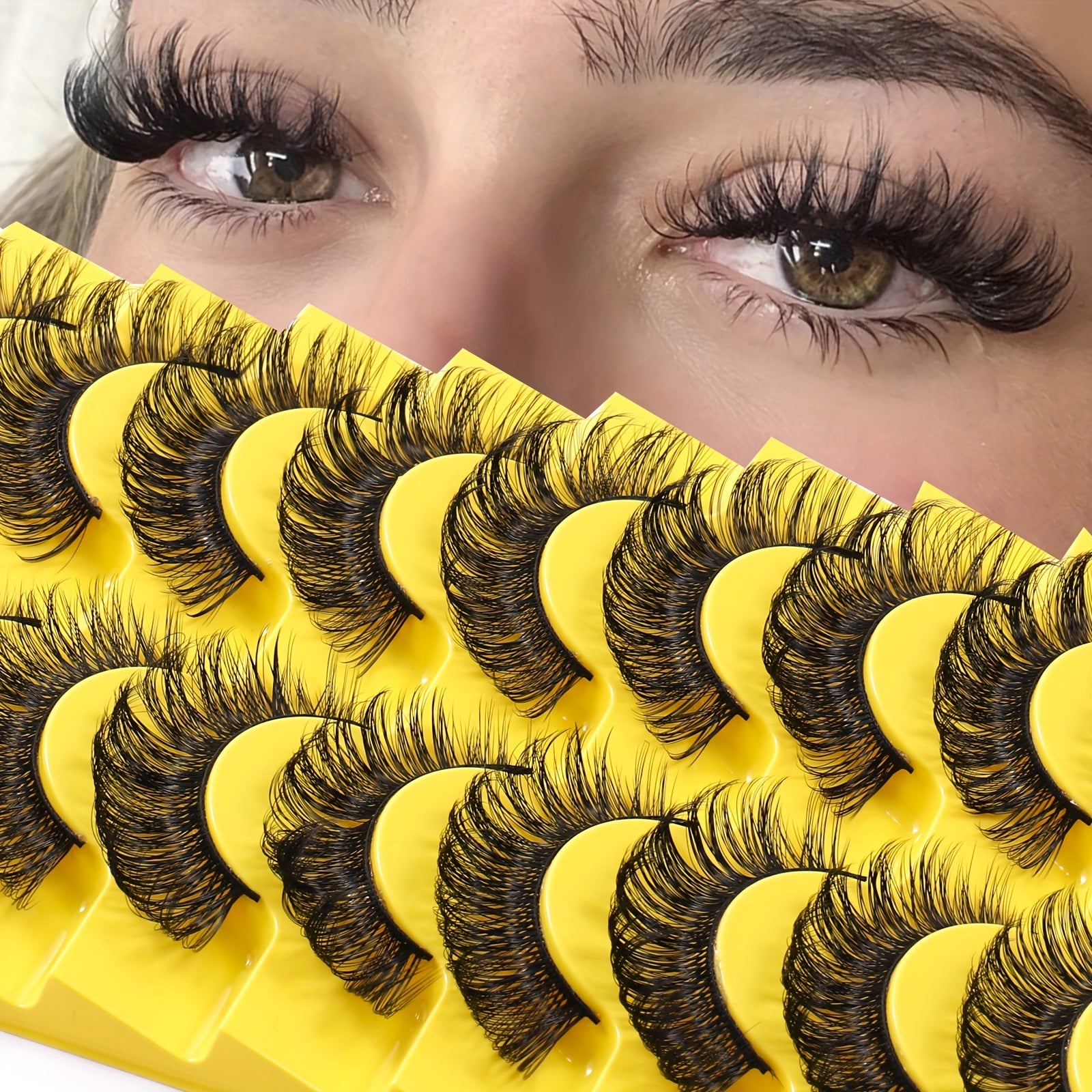 10 Pairs Natural Synthetic Fiber False Eyelashes
