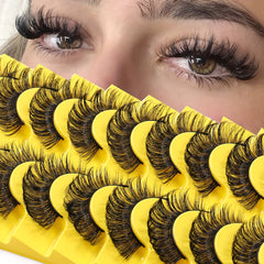 10 Pairs Natural Synthetic Fiber False Eyelashes