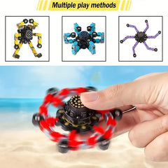 6 Fidget Spinner Toys + 3 Transformable Robots - Ideal Gift for Chris