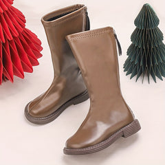 Girl's Plush Lining Knee High Boots Non Slip Shoes