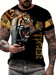 Men's Animal Graphic T shirt 3D Print Stretch Tee Top