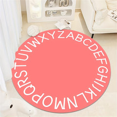 Soft Round Carpet English Letter Pattern Floor Mat