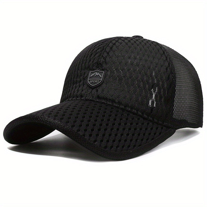 Unisex Breathable Adjustable Baseball Cap With Letter Patch