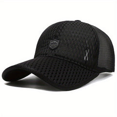 Unisex Breathable Adjustable Baseball Cap With Letter Patch