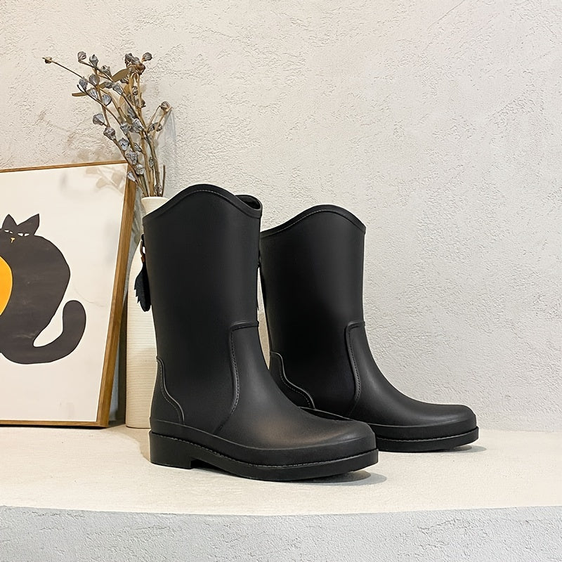 Women's Waterproof High Top Rain Boots Non Slip Rubber Boots