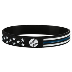 2pcs Baseball Softball Bracelet Sports Rubber Bracelet Running Elastic Bracelet