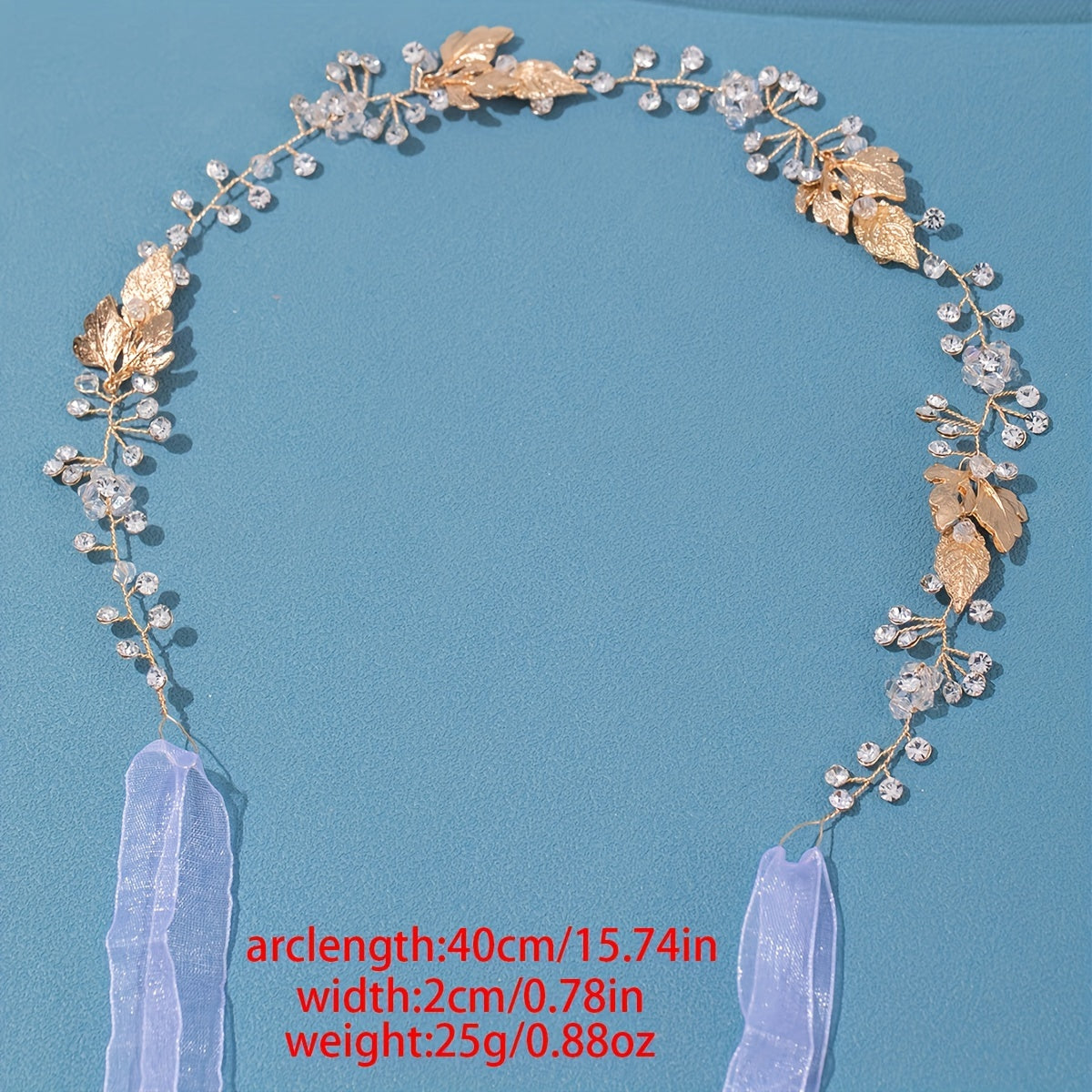 Girls Rhinestone Wreath Headband Princess Party Golden Hair Accessories