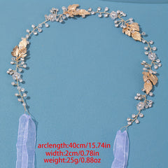 Girls Rhinestone Wreath Headband Princess Party Golden Hair Accessories