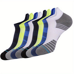 Non Slip Striped Ankle Socks Thick Padded Sports Socks for Hiking Running