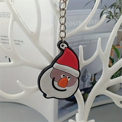 10pcs Christmas Cartoon Keychain PVC Key Ring Charm Gift