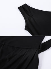 One Shoulder Cut Out Bodycon Dress with Belt for Girls