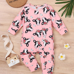 Halloween Baby Girls Cartoon Graphic Print Jumpsuit