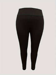 Women's Plus Cat Print Long Sleeve Top & Leggings Outfits Set