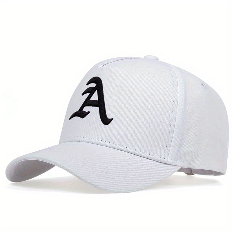 Gothic Letter A Baseball Cap Solid Embroidery Casual Sports Hat Unisex Dad Hats