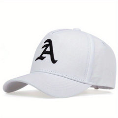 Gothic Letter A Baseball Cap Solid Embroidery Casual Sports Hat Unisex Dad Hats