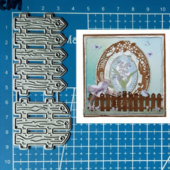 2pcs Fence Metal Cutting Dies for Card Making DIY