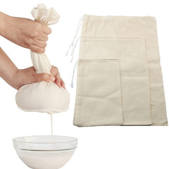 3pcs Reusable Cotton Cloth Bags for Filtered Coffee Nut Milk
