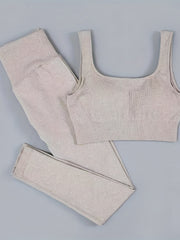 4pcs Yoga Workout Sets Sports Top & Sports Bra High Waist Shorts & Leggings