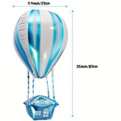 4pcs 4D Hot Air Foil Balloon Birthday Theme Party Supplies
