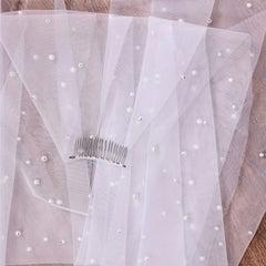 Baroque Wedding Veil With Comb Bride Cathedral Veil Faux Pearl