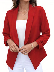 Shawl Collar 3/4 Sleeve Blazer for Office & Work