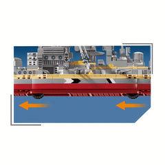 Battleship Building Blocks Military Boat Toy Carrier Assembly Set