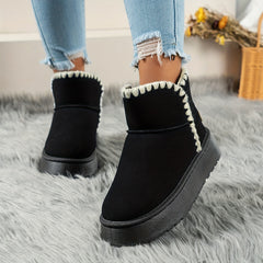 Plush Lined Furry Thermal Thick Sole Heighten Snow Boots