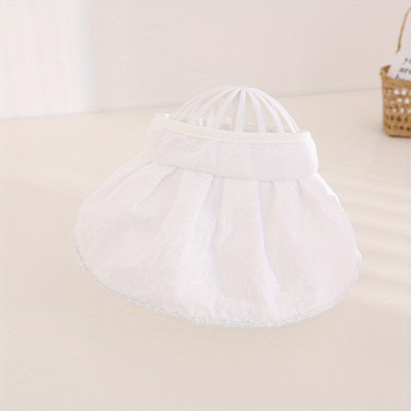 Kids Breathable Embroidered Wide Brim Hat